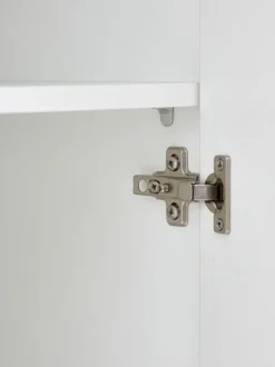 FANDRUP Garderobeskabe Med Skydedøre|Garderobeskabe Med Skydedøre|Garderobeskab 145x176 3 låger 3 skuffer Hvid