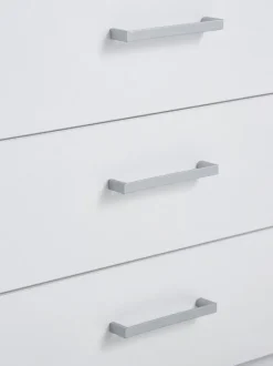 FANDRUP Garderobeskabe Med Skydedøre|Garderobeskabe Med Skydedøre|Garderobeskab 145x176 3 låger 3 skuffer Hvid