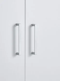 FANDRUP Garderobeskabe Med Skydedøre|Garderobeskabe Med Skydedøre|Garderobeskab 145x176 3 låger 3 skuffer Hvid