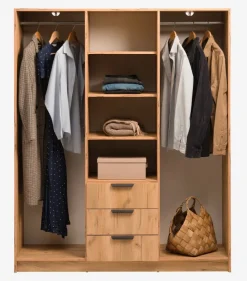 JENSLEV Garderobeskabe Med Skydedøre|Garderobeskabe Med Skydedøre|Garderobeskab 144x176 eg