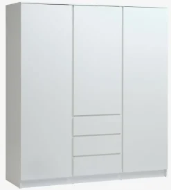 LIMFJORDEN Garderobeskabe Med Skydedøre|Garderobeskabe Med Skydedøre|Garderobeskab 180x200 kombi Hvid