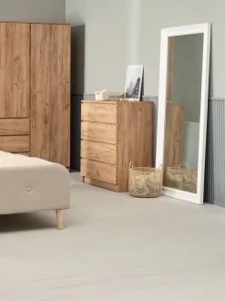 LIMFJORDEN Garderobeskabe Med Skydedøre|Garderobeskabe Med Skydedøre|Garderobeskab 120x200 kombi naturlig efarve Eg