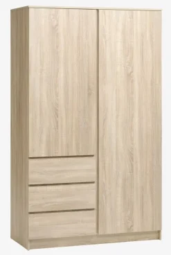 LIMFJORDEN Garderobeskabe Med Skydedøre|Garderobeskabe Med Skydedøre|Garderobeskab 120x200 kombi lys egefarve Lyseg