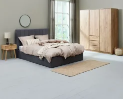 LIMFJORDEN Garderobeskabe Med Skydedøre|Garderobeskabe Med Skydedøre|Garderobeskab 180x200 kombi naturlig efarve Eg