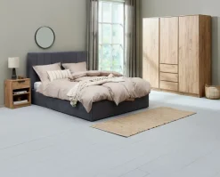 LIMFJORDEN Garderobeskabe Med Skydedøre|Garderobeskabe Med Skydedøre|Garderobeskab 180x200 kombi naturlig efarve Eg