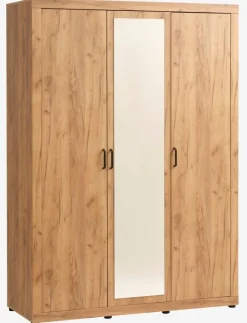 LINTRUP Garderobeskabe Med Skydedøre|Garderobeskabe Med Skydedøre|Garderobeskab 157x220 3 låger egefarve