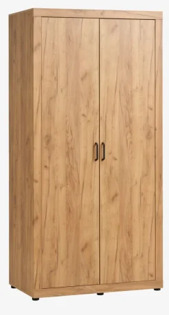LINTRUP Garderobeskabe Med Skydedøre|Garderobeskabe Med Skydedøre|Garderobeskab 109x220 2 låger egefarve