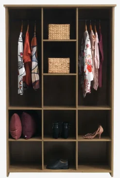 MANDERUP Garderobeskabe Med Skydedøre|Garderobeskabe Med Skydedøre|Garderobeskab 128x199 3 låger vild eg farve