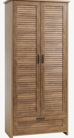 MANDERUP Garderobeskabe Med Skydedøre|Garderobeskabe Med Skydedøre|Garderobeskab 88x199 2 låger vild eg farve