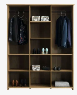 MANDERUP Garderobeskabe Med Skydedøre|Garderobeskabe Med Skydedøre|Garderobeskab 166x210 3 låger vild eg farve