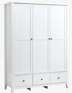 NORDBY Garderobeskabe Med Skydedøre|Garderobeskabe Med Skydedøre|Garderobeskab 150x200 3 låger 3 skuffer hvid