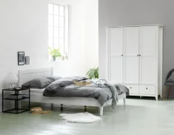 NORDBY Garderobeskabe Med Skydedøre|Garderobeskabe Med Skydedøre|Garderobeskab 150x200 3 låger 3 skuffer hvid