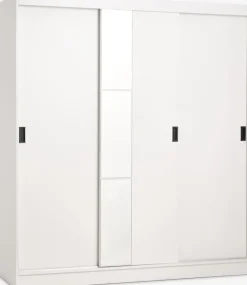 ODDER Garderobeskabe Med Skydedøre|Garderobeskabe Med Skydedøre|Garderobeskab 179x201 3 skydedøre m/spejl hvid