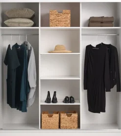 ODDER Garderobeskabe Med Skydedøre|Garderobeskabe Med Skydedøre|Garderobeskab 179x201 3 skydedøre m/spejl hvid