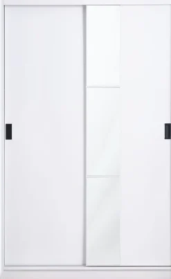 ODDER Garderobeskabe Med Skydedøre|Garderobeskabe Med Skydedøre|Garderobeskab 120x201 2 skydedøre m/spejl hvid