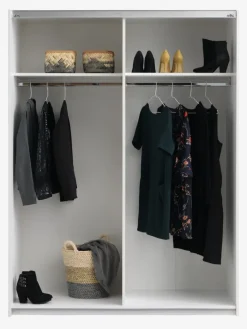 TARP Garderobeskabe Med Skydedøre|Garderobeskabe Med Skydedøre|Garderobeskab 151x201 beton/hvid Hvid+Beton