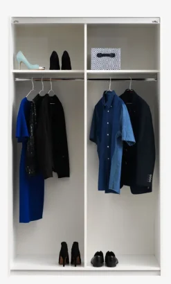 TARP Garderobeskabe Med Skydedøre|Garderobeskabe Med Skydedøre|Garderobeskab 120x201 beton/hvid Hvid+Beton