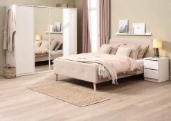 VEDDE Garderobeskabe Med Skydedøre|Garderobeskabe Med Skydedøre|Garderobeskab 220x197 m/spejl Hvid