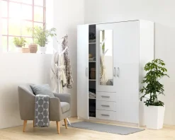 VELLERUP Garderobeskabe Med Skydedøre|Garderobeskabe Med Skydedøre|Garderobeskab 151x200 kombi Hvid