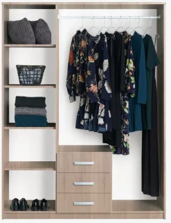 VELLERUP Garderobeskabe Med Skydedøre|Garderobeskabe Med Skydedøre|Garderobeskab 151x200 kombi Eg