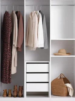 VIBY Garderobeskabe Med Skydedøre|Garderobeskabe Med Skydedøre|Garderobeskab 150x200 3 låger Hvid