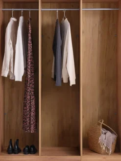 VIBY Garderobeskabe Med Skydedøre|Garderobeskabe Med Skydedøre|Garderobeskab 150x200 3 låger egefarve natur Natur,Eg