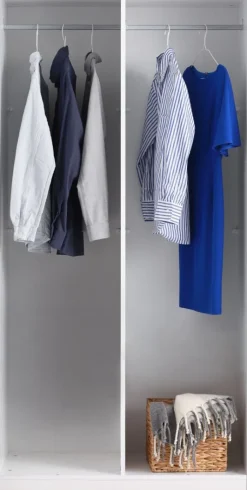 VIBY Garderobeskabe Med Skydedøre|Garderobeskabe Med Skydedøre|Garderobeskab 101x200 2 låger Hvid