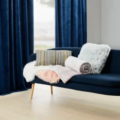 AUSTRA Kraftige Gardiner|Gardin 1x140x300 velour Blå