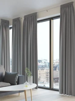 AUSTRA Kraftige Gardiner|Gardin 1x140x300 velour Grå