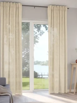 BIRKHOLM Tynde Gardiner|Gardin 1x140x245 blomster beige