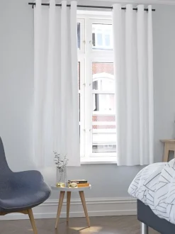 LOLLAND Kraftige Gardiner|Gardin 1x140x175 hvid