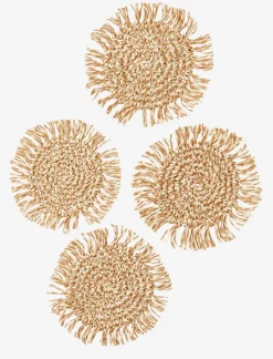 LIND Dækkeservietter|Glasbrikker Ø12 natur 4 stk/pk