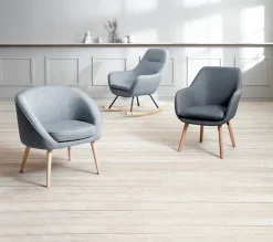 NEBEL Lænestole|Gyngestol lyseblåt stof