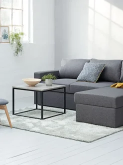 DOKKEDAL Hjørneborde|Sofaborde|Hjørnebord 60x60 betonfarve