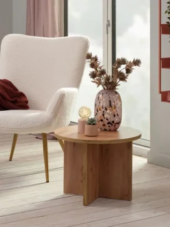 KALVEHAVE Hjørneborde|Sofaborde|Hjørnebord Ø55 egefarve