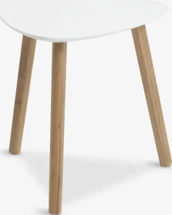 TAPS Hjørneborde|Sofaborde|Hjørnebord 40x40 hvid/bambus
