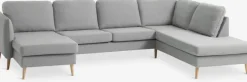 AARHUS Sofaer Med Chaiselong|Hjørnesofaer|Hjørnesofa højrevendt t stof Lysegrå