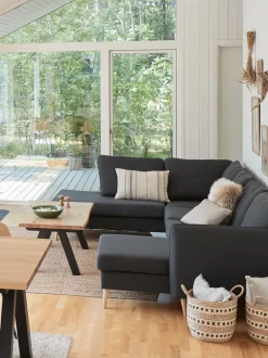 AARHUS Sofaer Med Chaiselong|Hjørnesofaer|Hjørnesofa venstrevendt t stof Mørkegrå