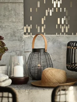 DARIUS Lanterner|Hurricane Ø15xH21cm klar/brun