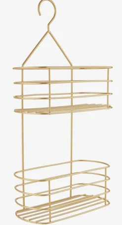 ALSTER Badeværelsesopbevaring|Bruseopbevaring|Hylde m/2 hylder messing