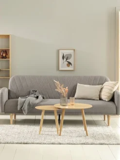 MUNKEBO Hjørneborde|Sofaborde|Indskudsborde Ø55/Ø45 egefarve 2 stk.