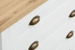 MARKSKEL Kommoder|Kommoder|Kommode 4 skuffer hvid/egefarve