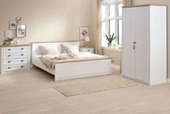 MARKSKEL Kommoder|Kommoder|Kommode 4 skuffer hvid/egefarve