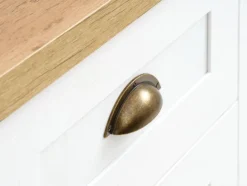 MARKSKEL Kommoder|Kommoder|Kommode 4 skuffer 1 låge hvid/eg