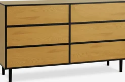 ODENSE Kommoder|Kommoder|Kommode 3+3 skuffer egefarve/sort