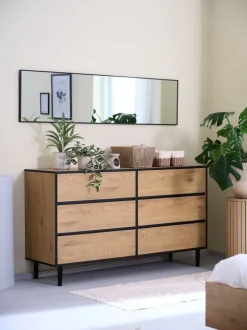 ODENSE Kommoder|Kommoder|Kommode 3+3 skuffer egefarve/sort