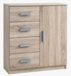 TAPDRUP Kommoder|Kommoder|Kommode 4 skuffer 1 låge Eg