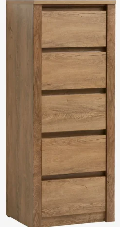 VEDDE Kommoder|Kommoder|Kommode 5 skuffer vild eg