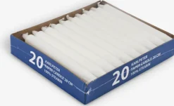 KARLPETER Lys Og Servietter|Lys Og Servietter|Kronelys H20cm 20 stk/pk hvid