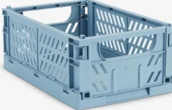 MILAS Plastkasser|Kurv B16xL25xH10cm foldbar Blå